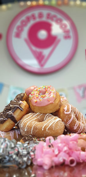 donuts stacked cake birthday