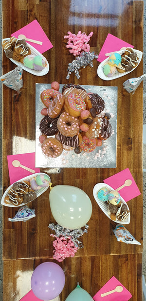 birthday donuts on tray